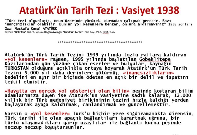 Atatürk’ün Türk Tarih Tezi Yazıları